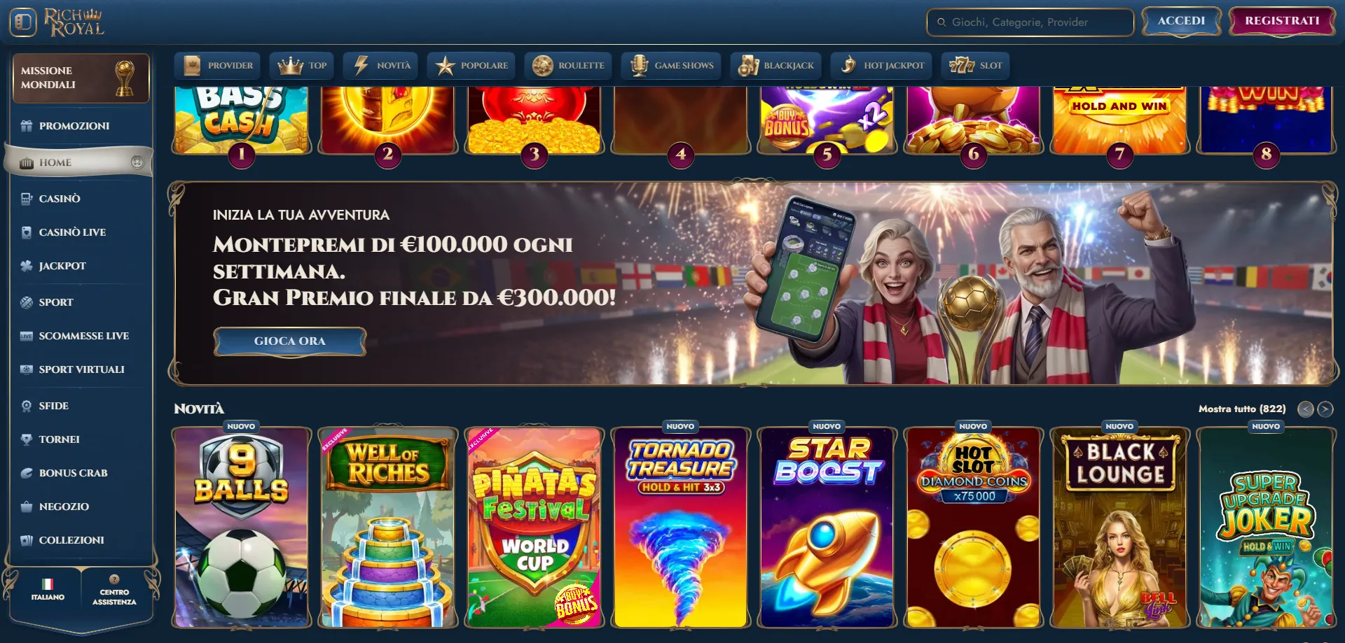 RichRoyal Casino gioco da mobile versione mobile iOS Android